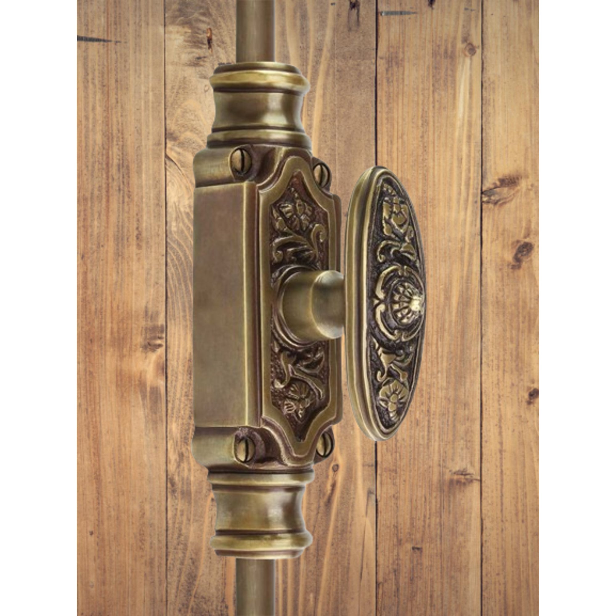 Hamilton Brass Dalston Door Brass Espagnolette Bolt or Cremone Bolt 9 feet Antique Satin Brass Unlacquered Upto 9' Doors